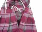 Girls A  Wine   Gray Plaid V-slit Knife Pleat Uniform Dress Reg   1 2 Sz 3-181 2