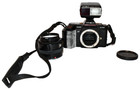 Vtg Minolta Maxxum 5000 Camera 35mm Slr With Lens Flash Film   New Battery Htf