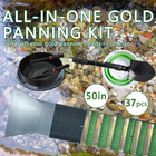 37pcs Gold Panning Kit Complete Gold Mining Equipment With 50  Folding Sluice Bo