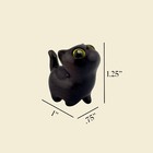Adorable Tiny Black Wood Cat With Yellow Eyes Desk Figurine 1 25 Inch
