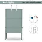 Accent Display Storage Cabinet With 2 Glass Door For Living Room Green