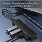 Usb Hub 4 Port  Splitter 1 In 4 Out  Extender 1ft  Port black