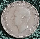 1948 Canada Silver Quarter 25 Cents King George Vi Caribou Key Date
