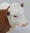 2008 Schleich Hereford Dairy Cow Steer Bull Farm Toy Brown   White  broken Ear 
