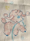 Vtg Juvenile Novelty Baby Nursery Cotton Fabric Lamb Puppy Bear Pink Blue 38x105