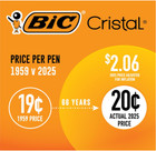 Bic Cristal Xtra Smooth Ballpoint Pen  Medium Point  1 0mm   Blue  10-count