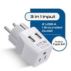 Ceptics Usa To Germany  France schuko  Travel Adapter -type E f- Dual Usb ctu-9 