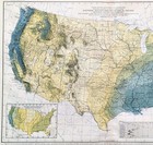 1916  United States - Winter  Rainfall Map Original  24x16   Large Colorful