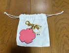 Coach Flower Motif Key Holder Bag Charm Pink