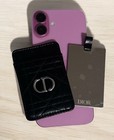 Dior Beauty Mirror  Card Holder Phone Wallet Black Quilted Cd Logo Gwp