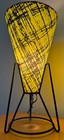 Vintage Mcm Tripod Lamp Green Fiberglass Shade Mid Century Modern Atomic Era 50s