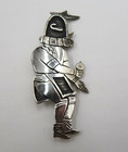 Mcbride Lomayestewa Hopi Sterling Silver Overlay Corn Dancer  Pin Brooch Rare
