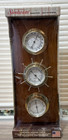 Vtg Sunbeam Weather Station Thermometer Barometer Humidity Solid Wood Sealed Box