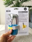 Bird Cage Clean Cup Feeder Food Water Plastic Accessory Clear - Medium Blue