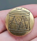 Antique Georgian British Drum Button C  1790   1825 Military Musician Brass  7 8 