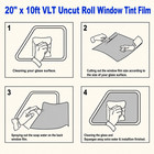 Uncut Roll Window Film 50  Vlt 20  In X 10  Ft Feet Car Home Office Glass