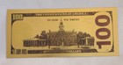 Gold Foil Usa Banknote 100 Dollar Fake Bills Paper Money Novelty Gift