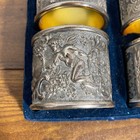 Set Of 4 Antique Silverplate Victorian Napkin Rings With Embossed Cherub Floral