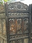 Vintage Hand Carved Teak Wood 3 Panel Privacy Room Divider Screen
