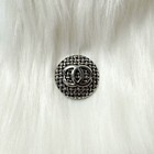 6pcs Chanel Buttons Black silver 20mm