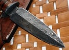 Custom Handmade Damascus Steel 13 Inches Dagger Knife - Leather Handle