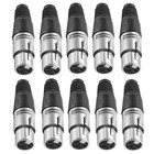 40x Xlr Dmx 3 Pin Male To Female Mic Snake Plug Audio Microphone Cable Connector