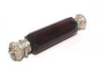 Antique Victorian Solid Silver Lid Glass Double Scent Bottle  Ruby Red  C1890