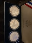1994 U s  Veterans 3-coin Proof Set Box    3 Silver clad Dollars   