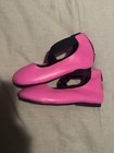 Spellbound Soles Girls Pink Ballet Shoes W  Black Straps   Back Zipper