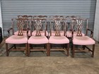 Set Of 8 Baker Furniture Chippendale Style Solid Mahogany Dining Chairs