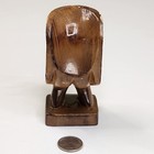 Vintage Hand Carved Wood Tiki God Figure Short 4 5  Hawaii Souvenir