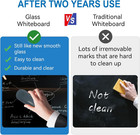 Black Glass Dry Erase Board - Magnetic Blackboard For Wall 48x36 Large Framel