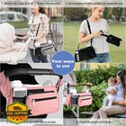 Klericer Baby Stroller Organizer Pink Caddy Cup Holders