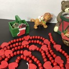 Vintage Christmas valentines Lot Holiday Garland Trinkets Candle Holder Basket