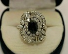 Vintage Style Labcreated Diamond Art Deco Floral Engagement 14k Gold Finish Ring