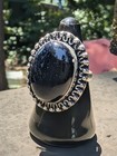 Blue Sunstone Gemstone Silver Wicca Amulet Statement Ring 8 Wear Your Magick 