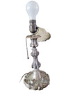 Table Lamp Ornate Vintage Brass Base Heavy  Scrollwork 10 12   Tall Antique