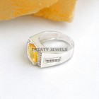Citrine Oval Cut Gemstone With 925 Sterling Silver Ring For Men s  488  