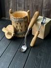 Set Of Large Bent Gouges For Bowl And Kuksa Carving  Carbon Steel Spoon Gouges