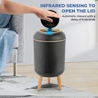 Pukomc Smart Sensor Wastebasket Hand Free Touchless 2 6 Gallon Black