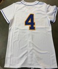 New Rawlings Women s Softball Jersey  M  White With Royal gold Trim  Full Button