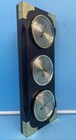 Vintage Weather Station Brass Wood Wall Barometer  Temp  Humidity Germany