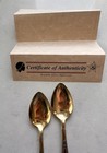 2 Vintage Russian Kremlin Sterling Silver 875 Soviet Era Souvenir Enamel Spoon