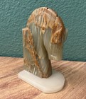 Vtg 1970s Banded Calcite Carved Single Horse Head Bookend Mid Century Modern