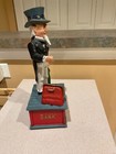 Vintage Uncle Sam Cast Iron Mechanical Coin Bank Antique Reproduction 