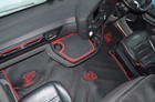 Truck Eco Leather  Floor Mat  Fit Scania S - Black red - Swivel Passenger Seat