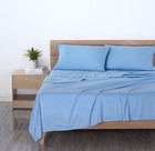 Microfiber Bed Sheet Set Light Blue Twin Size 3 Piece Soft Wrinkle Resistant