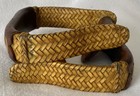 Cowboy Tack Dennis Moreland Braided Rawhide 2 each Steel Stirrups flat Bottom