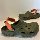 Crocs Off Road Sport Clog Slip On Army Green   Orange Men   s Size 9 Women   s 11