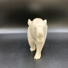 Hand Carved Marble Bear Sculpture White Stone Animal Figurine Heavy 13lb